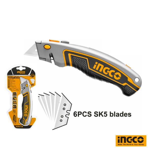 INGCO Utility Knife with 06Pcs Blades
