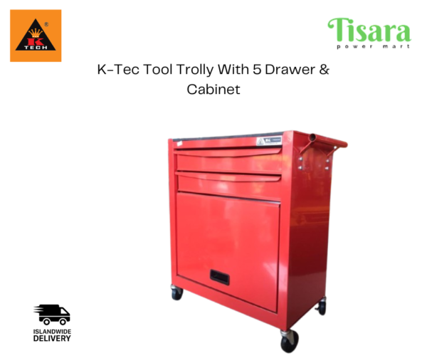 K-Tec Tool Trolly With 5 Drawer & Cabinet