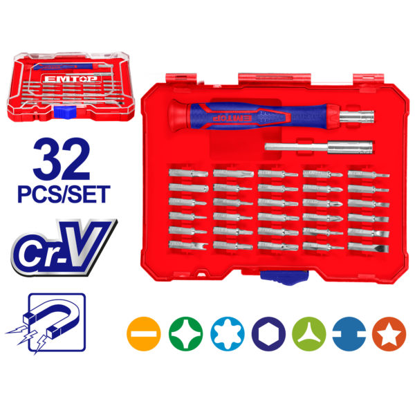 EMTOP 32 Pcs Precision Screwdriver Set 03102