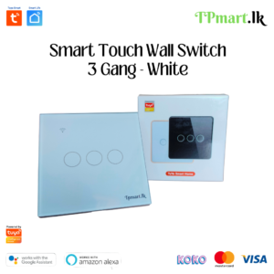 TPMart.lk Smart Touch Wifi Wall Switch 3 Gang - White