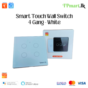 TPMart.lk Smart Touch Wifi Wall Switch 4 Gang - White