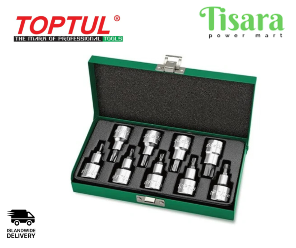 TOPTUL 1/2" Dr.6pt Impact Socket Rail Set