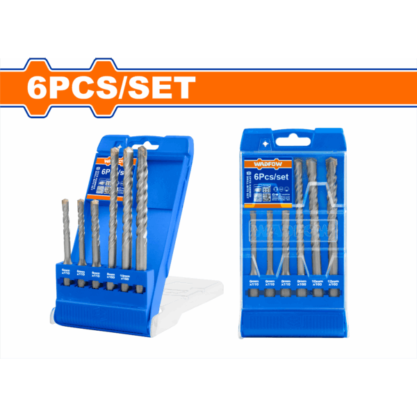 WADFOW SDS Plus Hammer Drill Bits Set 6pcs