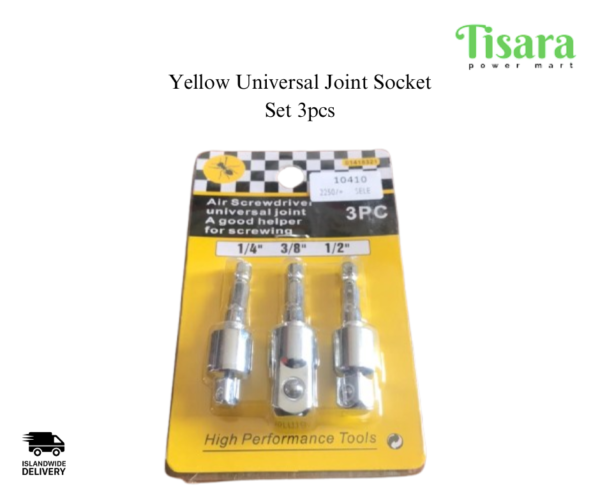 Yellow Universal Joint Socket Set 3pcs