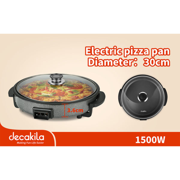 DECAKILA Electric Pizza Pan 1500W