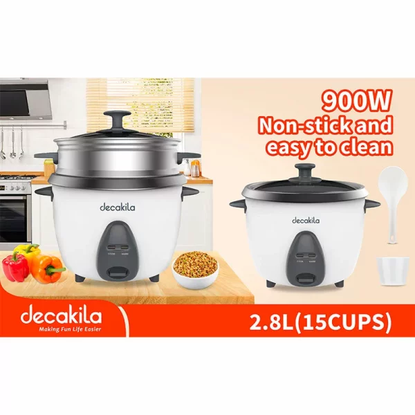 DECAKILA Rice Cooker 900W 2.8L