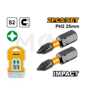 INGCO Impact Screwdriver Bits 2Pcs (PH2x25mm)
