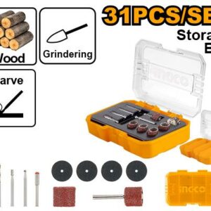 INGCO Wood Carving And Sanding Set For Mini Drill 31Pcs