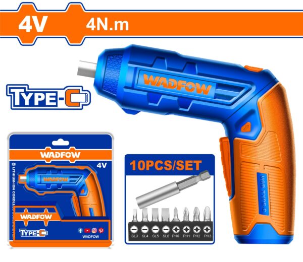 WADFOW Cordless Screwdriver 4N-m 4V