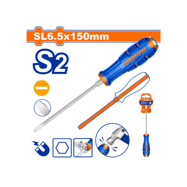 WADFOW Slotted Go-through Screwdriver 6x150MM WADFOW Slotted Go-through Screwdriver 6x150MM