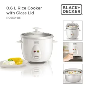 BLACK & DECKER Rice Cooker with Glass lid - 0.6L