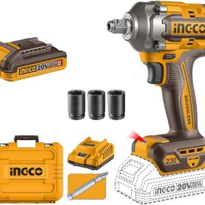 INGCO Cordless Impact Driver & Wrench - 20V (Brushless) 230Nm