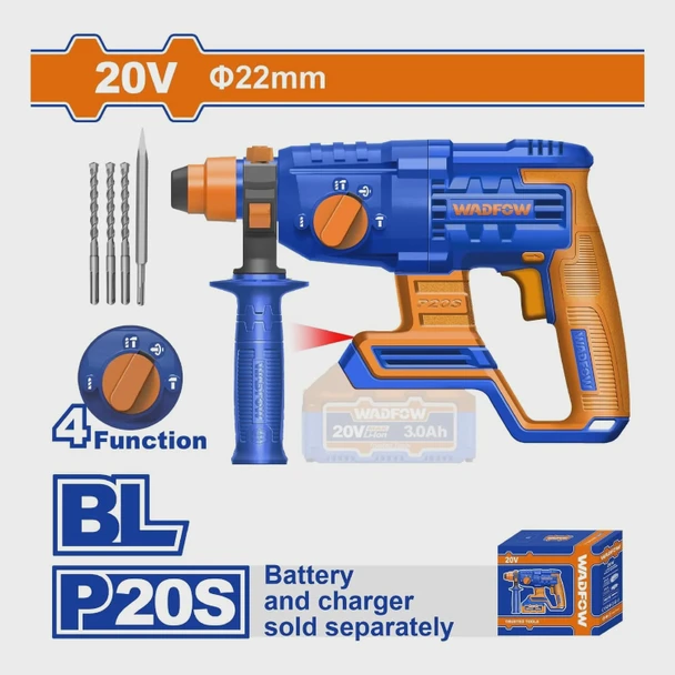 WADFOW Cordless Rotary Hammer - 20V (22mm) WADFOW Cordless Rotary Hammer - 20V (22mm)