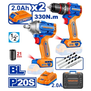 WADFOW impact & Drill Combo Kit - 20V (With batteries)