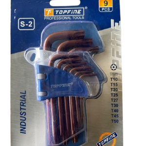 TOPFINE Ball Point Torx Key Wrench Set 9pcs (Short)