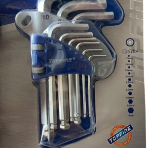 TOPFINE Ball Point Hex Key Wrench Set 9pcs (Short)