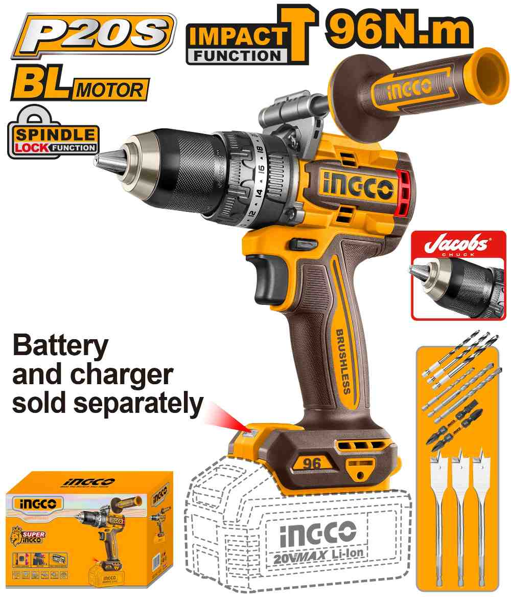 INGCO Cordless Impact Drill - 13MM (Battery & Charger Sold Separately ) INGCO Cordless Impact Drill - 13MM (Battery & Charger Sold Separately )